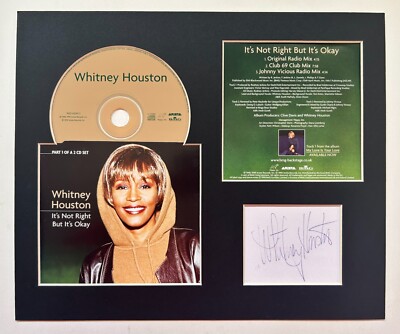 WHITNEY HOUSTON - Signed Autographed - ITS NOT RIGHT BUT ITS OK - Album Display