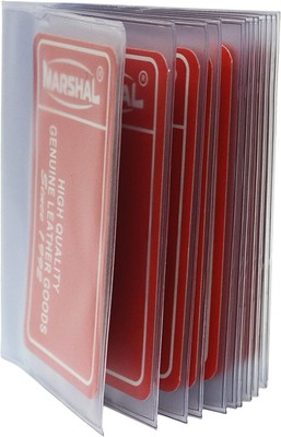 Marshal 2-Pack Clear Vinyl Wallet Set - Bifold & Trifold Insert Card Holders, 6 Pages Each, Credit Card & Photo Slots