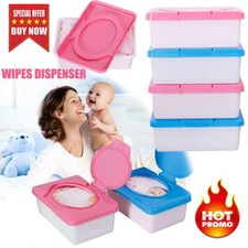Baby Wet Wipes Dispenser Holder Tissue Storage Box Case w/ Home Office Lid ~