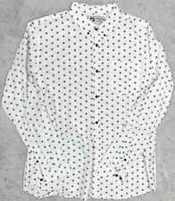 Jack Jones Core Logo pattern White Button Down Shirt Men's Size 2XL Slim