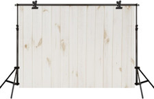 7X5Ft/2.2X1.5M White Wood Backdrops Wooden Backgrounds for Photography Studio