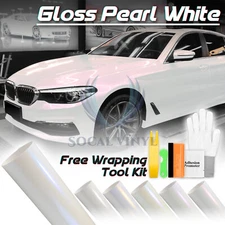Premium Gloss Pearl White Vinyl Wrap Full Entire Car Auto Sticker Bubble Free