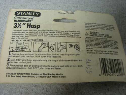 Stanley 3-1/2" hasp 75-4540 - Foto 3 di 3