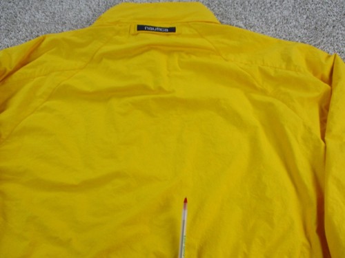 VINTAGE Nautica Parka Jacket Mens XXL Yellow Utility Hooded Striped Lining GUC - Picture 17 of 20