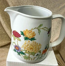 VTG Takahashi San Francisco-Carafe/Water Pitcher/Vase-Floral Pattern-Japan-6.25"