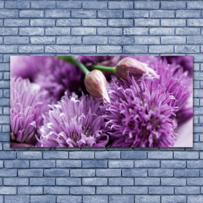 Tableaux sur verre acrylique Fleurs art multicolore