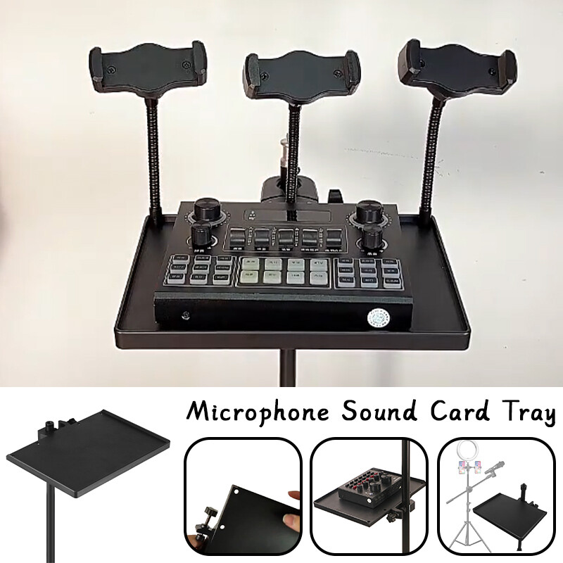 Microphone Sound Card Tray Universal Multimedia Stand For Tripod Live Broadcast-image