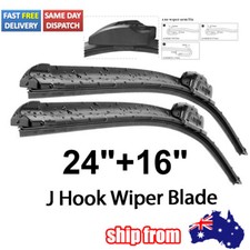 Windscreen Windshield Wiper Blades Front Window Fits J hook Wiper Arm 24"+16"