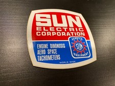 Vintage Sun Electric Corporation Sticker Decal - Engine Diagnosis Aero Tach