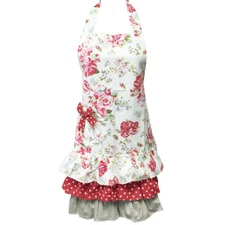 Wrapables Ruffles and Roses Apron for Baking, Cooking & Crafts, Adult
