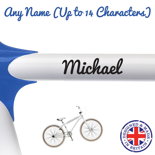 2 X Personalizzata Nome Personalizzato Decalcomania In Vinile Telaio Bici  Adesivi per Ciclo bicicletta | eBay