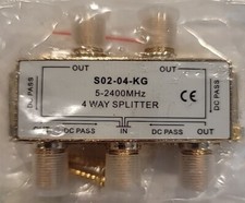 Lot Of 2- Coax Splitter  4 Way  (Premium  Gold Platted) 5-2400 Mhz