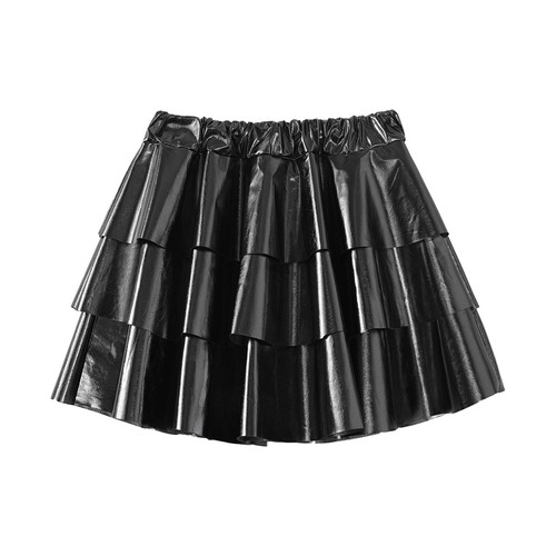 Kinder Mädchen Metallic Karneval 3 Schichten Bühnenrock Gym Kostüm Gummibund - Bild 6 von 37