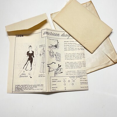 1950s Nettle Rosenstein Dress Pattern American Designer's Pattern #1024 Sz 12