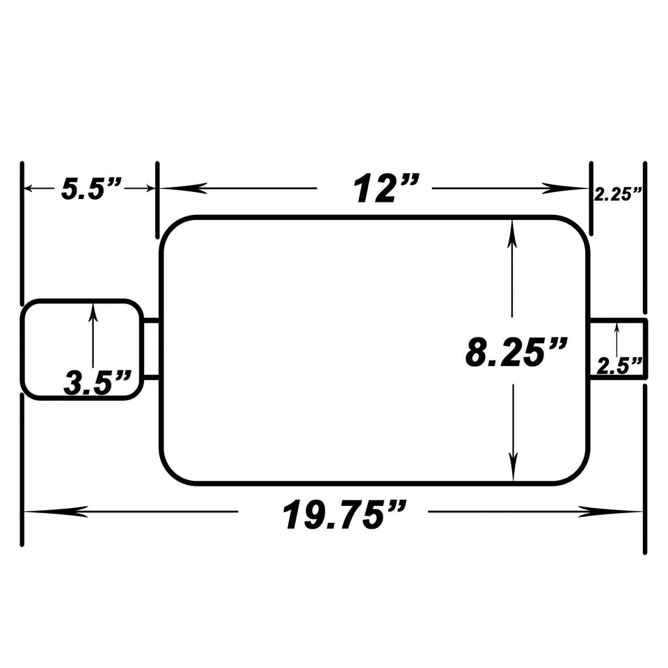 DOUBLE-WALL SLANT TIP MUFFLER OVAL SPUN-LOCK TANK FOR NISSAN SUBARU POLISHED - Image 2 of 4