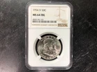 1954 D UNITED STATES FRANKLIN HALF DOLLAR MS 64 FBL NGC 50C
