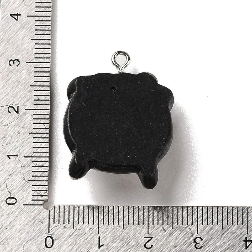 50 piezas Colgante de resina opaca Fantasma de Halloween Hágalo usted mismo Dije con lazo de aleación en tono platino Foto 2 de 2