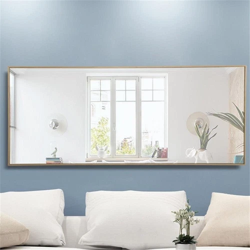 Elegant Decor Monet 72" x 30" Rectangle Metal Frame Mirror in Brass - Picture 2 of 14