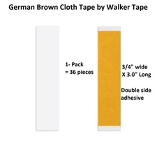 German Brown Cloth Tape 3/4 inch STRAIGHT 1 pack 36 pieces by Walker Tape Co.