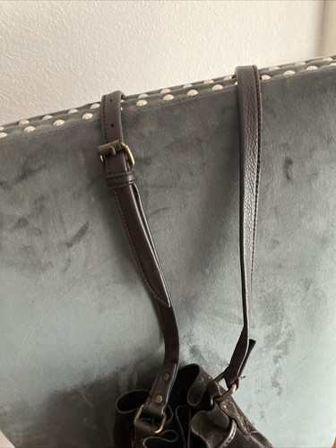Michael Stars Brown leather Tote Handbag bucket drawstring EUC - Picture 9 of 9