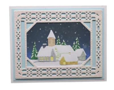 Stampi da taglio in metallo albero di Natale casa stencil telaio scrapbooking stampo per goffratura