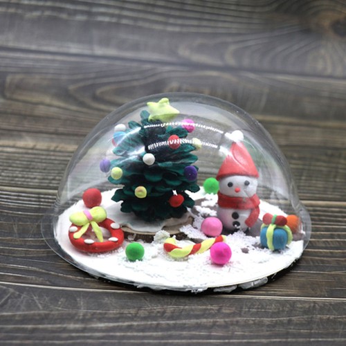 Ornamento mezza cupola plastica trasparente 20 pezzi per artigianato e arredo casa ideale per neve - Foto 6 di 12