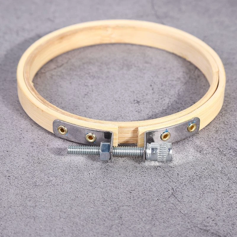 Bamboo Hand Embroidery Cross Stitch Ring Hoop Frames Circle Loop Stitching Tool - Image 3 of 4