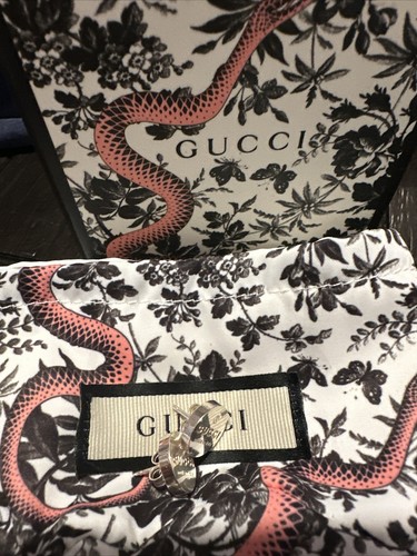 GUCCI orecchini logo marchio borchia argento sterling ITALIA scatola rotonda pochette posta