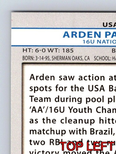 Arden Pabst USA Baseball 16U National Team Topps 2011 Card USA35 - Picture 7 of 10