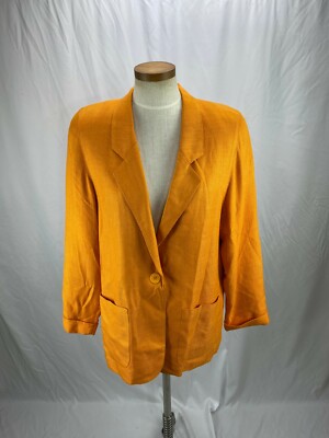 Nordstrom Women's Petite Focus Orange Blazer Jacket M