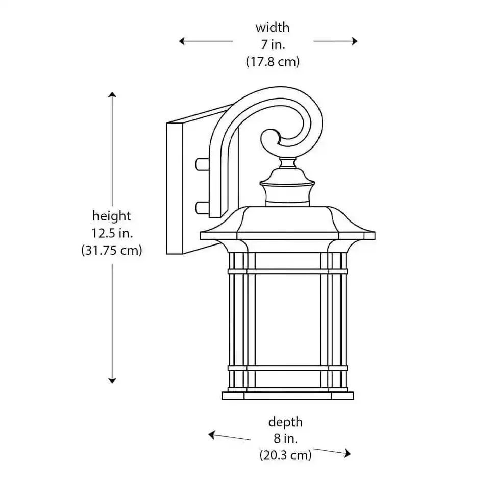 Bel Air Lighting San Miguel 12 1/2" Outdoor Wall Light Fixture W/ Tea Glass - Image 4 of 4