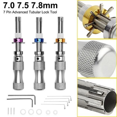 3PC 7 Pin Advanced Tubular Lock Tools Set For Padlock Hook Tool Seal Pick Puller