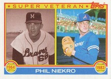 1983 Topps - Super Veteran.  Phil Niekro   Atlanta.   #411
