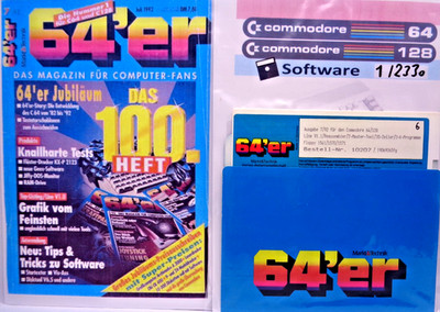 COMMODORE 64/128 -- 64's ISSUE 7/92 (MARKET & TECH - FLOPPY DISK TO BOOKLET)