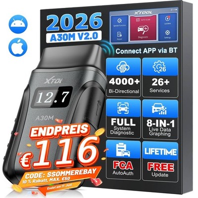 2026 XTOOL A30M Wireless BT Bidirektionales Scan-Diagnosewerkzeug Codeleser ABS