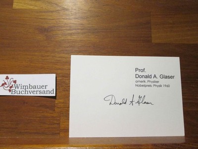 Original Autogramm Donald Arthur Glaser Nobelpreis Physik 1960 /// Autogramm Aut