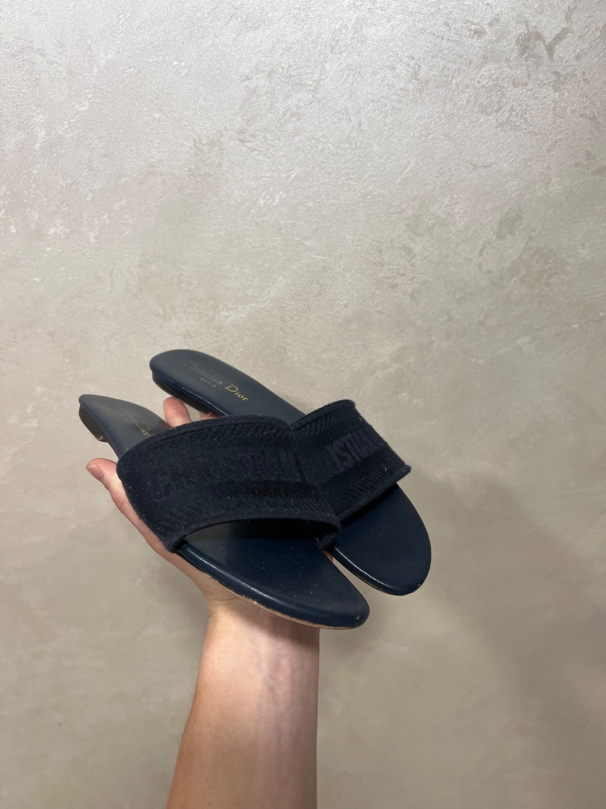 Christian Dior Dway Slide Sandals Blue Logo Canvas Women’s EU 40 image 2
