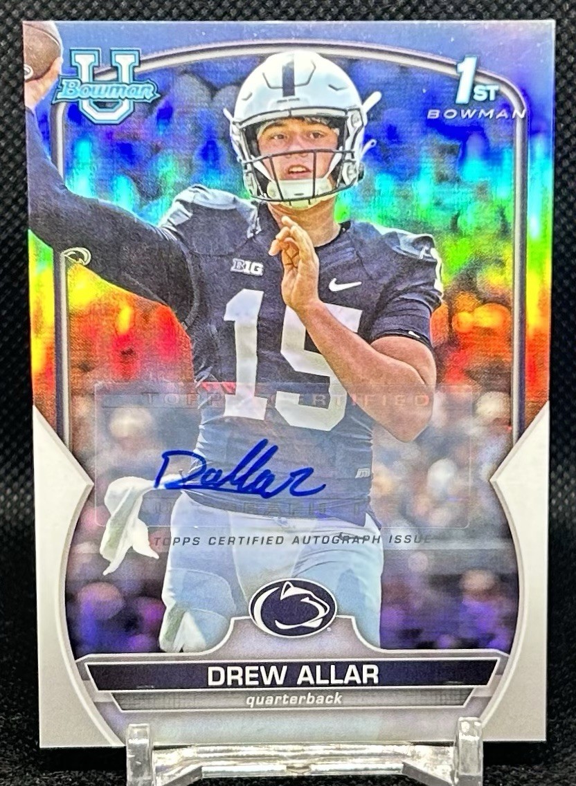 2022 Bowman U Chrome Prospect Refractor /499 Drew Allar #59 Auto STEELERS