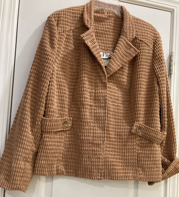 VTG N Touch Soft Textured Nubby Jacket Blazer Women Sz 10 Bronze-Salmon color