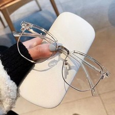 Fashion Unisex Square Metal Frame Anti Blue Light Glasses Polygon Eyeglasses US