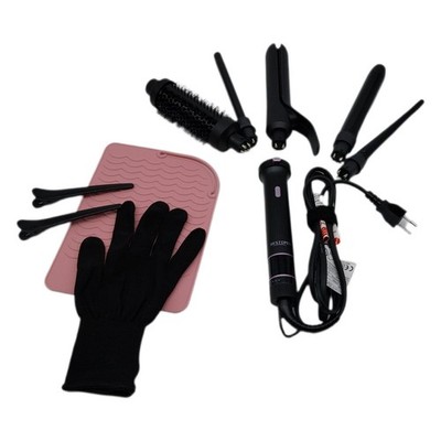 BESTOPE PRO Lockenstab, 5 in 1 Lockenstäbe Set mit Glätteisen, Thermobürste, 3 K