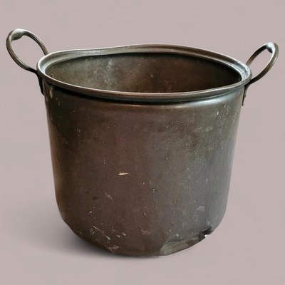 Antique Copper Wash Boiler Dyeing Pot Cauldron Primitive Farmhouse Decor Large