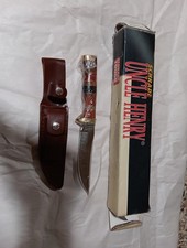  Uncle Henry Schrade 153 Uhmw Leather Sheath Hunting Knife  Sheath & Sharpening.