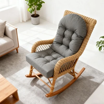 LIFELOOK Waterproof Garden High Back Chair Cushion Outdoor Lounger Seat Pad Sun Resistant