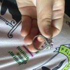 Silver-Tone Metal Stackable Cocktail Band Ring Size 7 Pink Round Stone — photo 2