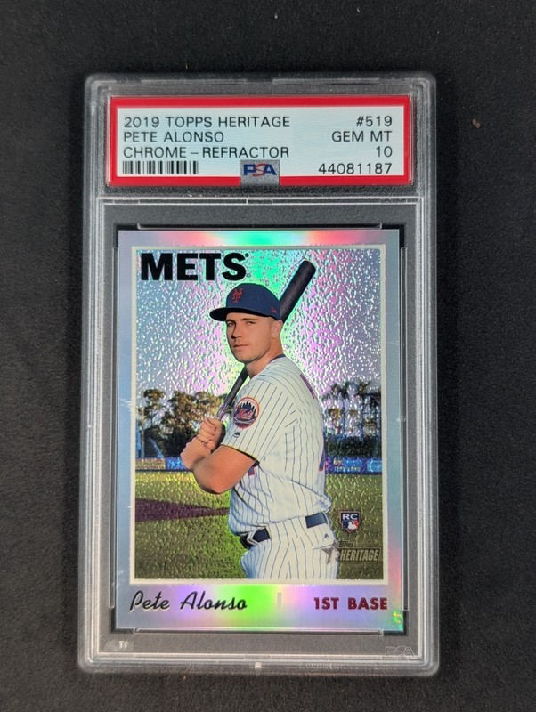 2019 Heritage Chrome Refractor Pete Alonso /569 PSA 10 Rookie RC #519