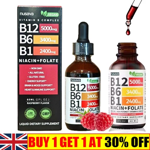 Vitamin B12 and B6 Liquid Drops, B12 Sublingual B - 5000mcg Supplement