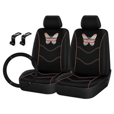Auto Drive 5Piece Car Seat Cover Polyester Butterfly - Universal Fit, 23SC183