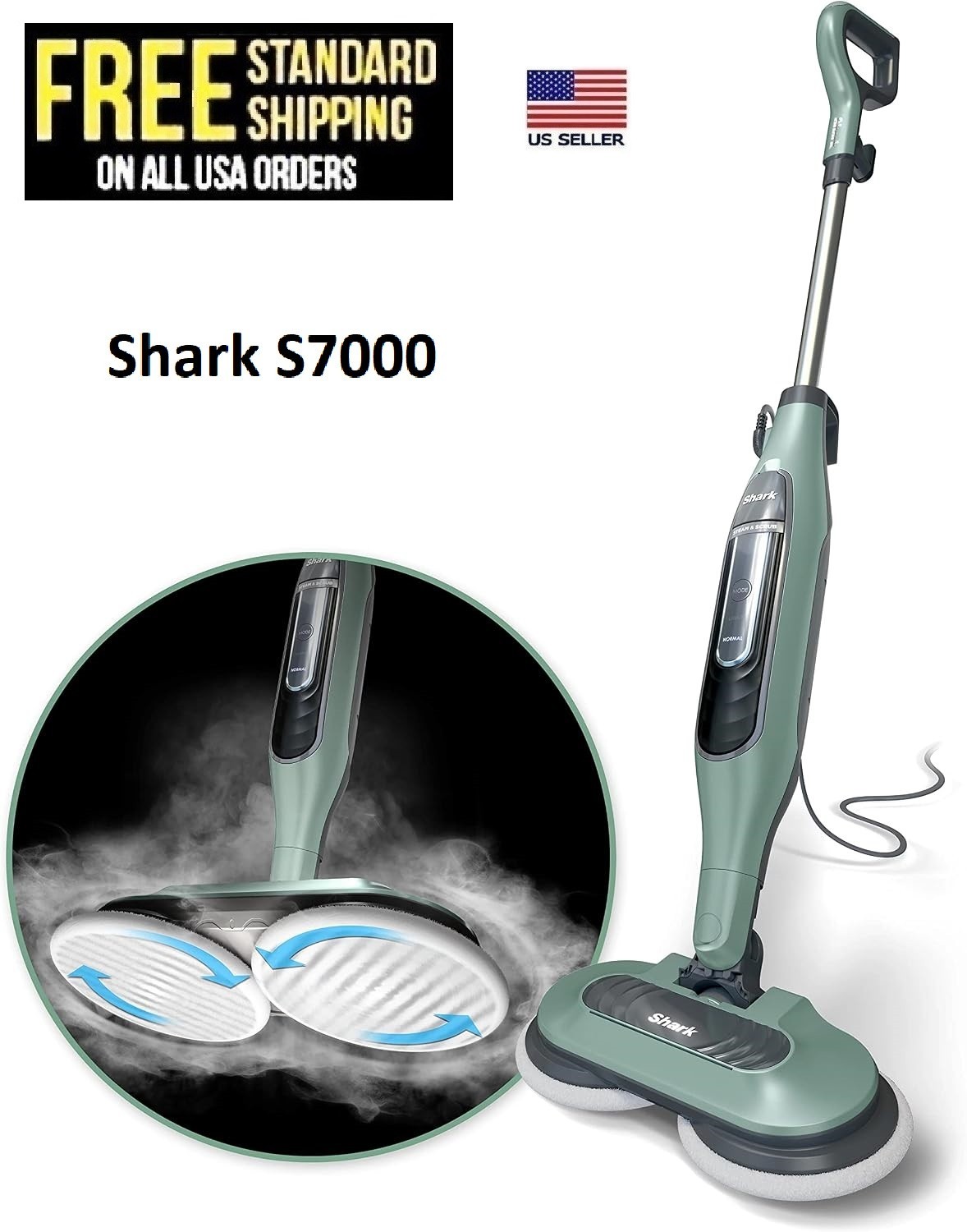 Shark S7000 Steam & Scrub All-in-One Scrubbing & Sanitizing Hard Floor Steam Mop