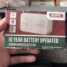 Hispec HSA/BC/10 Carbon Monoxide Detector Battery Alarm